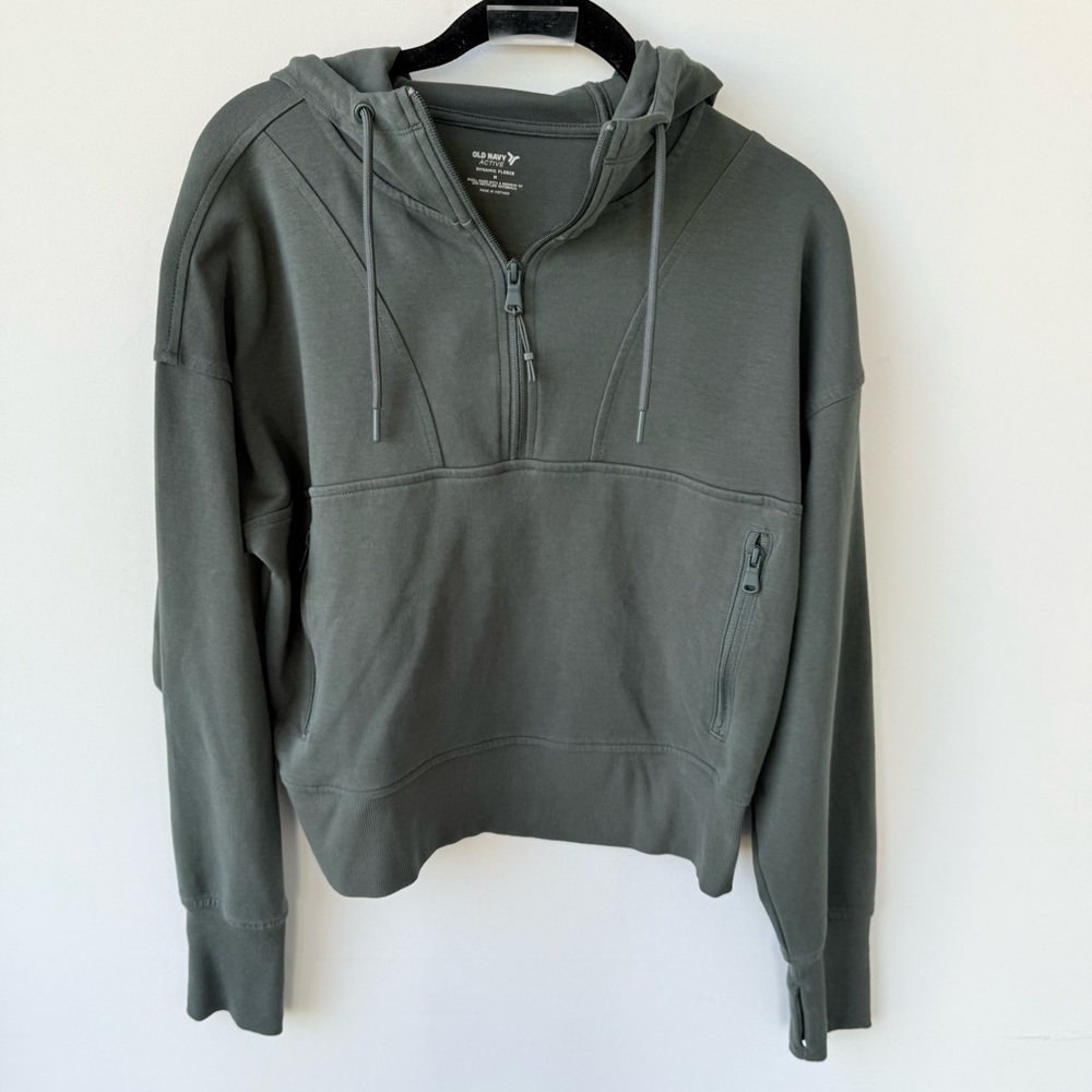 Old Navy Active Dynamic Fleece Pullover Sweatshirt in Green size medium